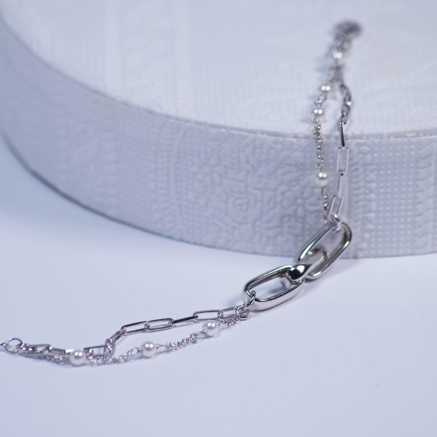 Ogrlica od srebra 925, visoki sjaj - sa perlama